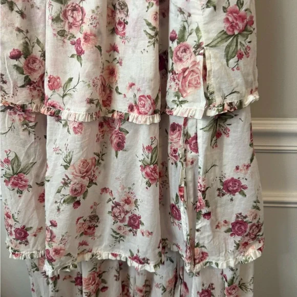Altar'd State Pink Floral Tiered Maxi Dress size small - Picture 8 of 12